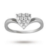 Goldsmiths - Multi stone heart shape 0.30 ct total weight diamond cluster ring