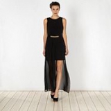 Debenhams - Diamond by Julien Macdonald - Designer black side split maxi dress