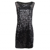 John Lewis - Mango Contrast Panel Sequin Dress, Black