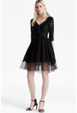 French Connection - SPOTLIGHT LACE TULLE MIX DRESS