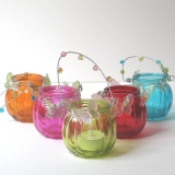 Not On The High Street .com - Decorated Glass Tea Light Lanterns