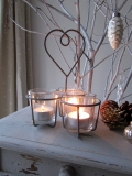 Not On The High Street .com - Wire Heart Three Votive Candle Holder