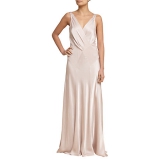 John Lewis - Ghost Gabriella Cross Front Dress , Nude