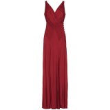 John Lewis - Ghost Gabriella Cross Front Dress , Beet Red