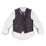 Debenhams - Bluezoo - Boy's black and grey pinstripe waistcoat