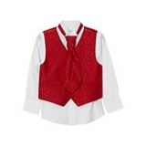 Debenhams - Bluezoo - Boy's red waistcoat, shirt and cravat