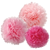 Party Pieces - Decadent Decorations Pom Pom Mix Pink