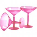 Party Pieces - Pink Plastic Martini Party Glasses