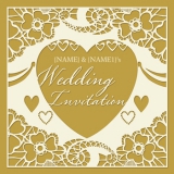 Marks and Spencer - Gold Heart Wedding Invitation