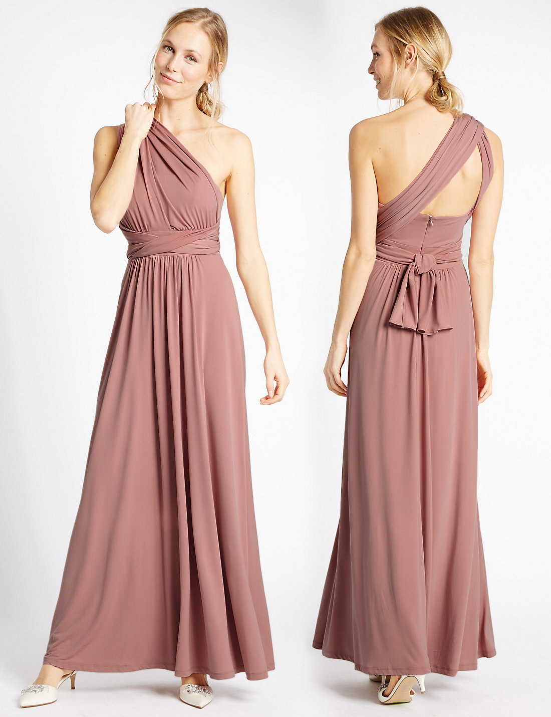 Marks and Spencer Antique Pink Multiway Strap Maxi Dress