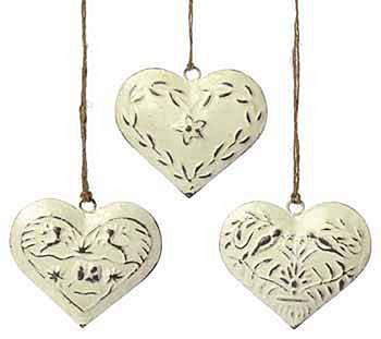 Notonthehighstreet.com Three Metal Hanging Hearts