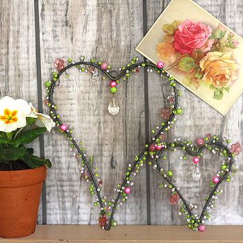 Beaded Decorative Hearts