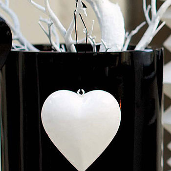 White Metal Hanging Heart